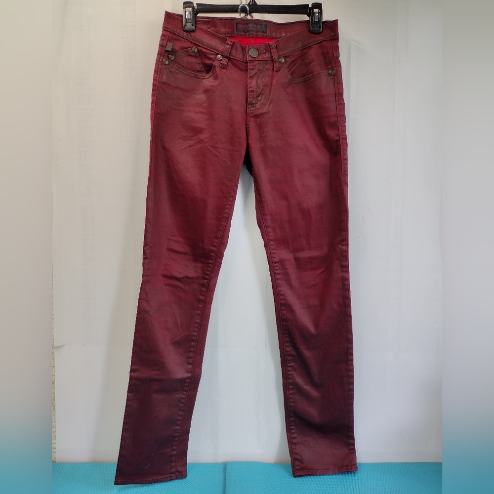 Rock & Republic Skinny Stretch Pants Low Rise Red Size 8
